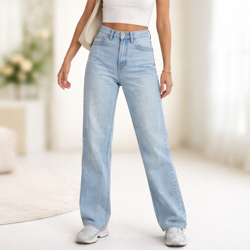 Cotton On Slim Straight Jean Women’s Size 2 Light Wash High Rise Denim